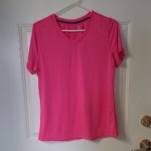 Athletic Works Hot Pink V-Neck Short Sleeve Tee